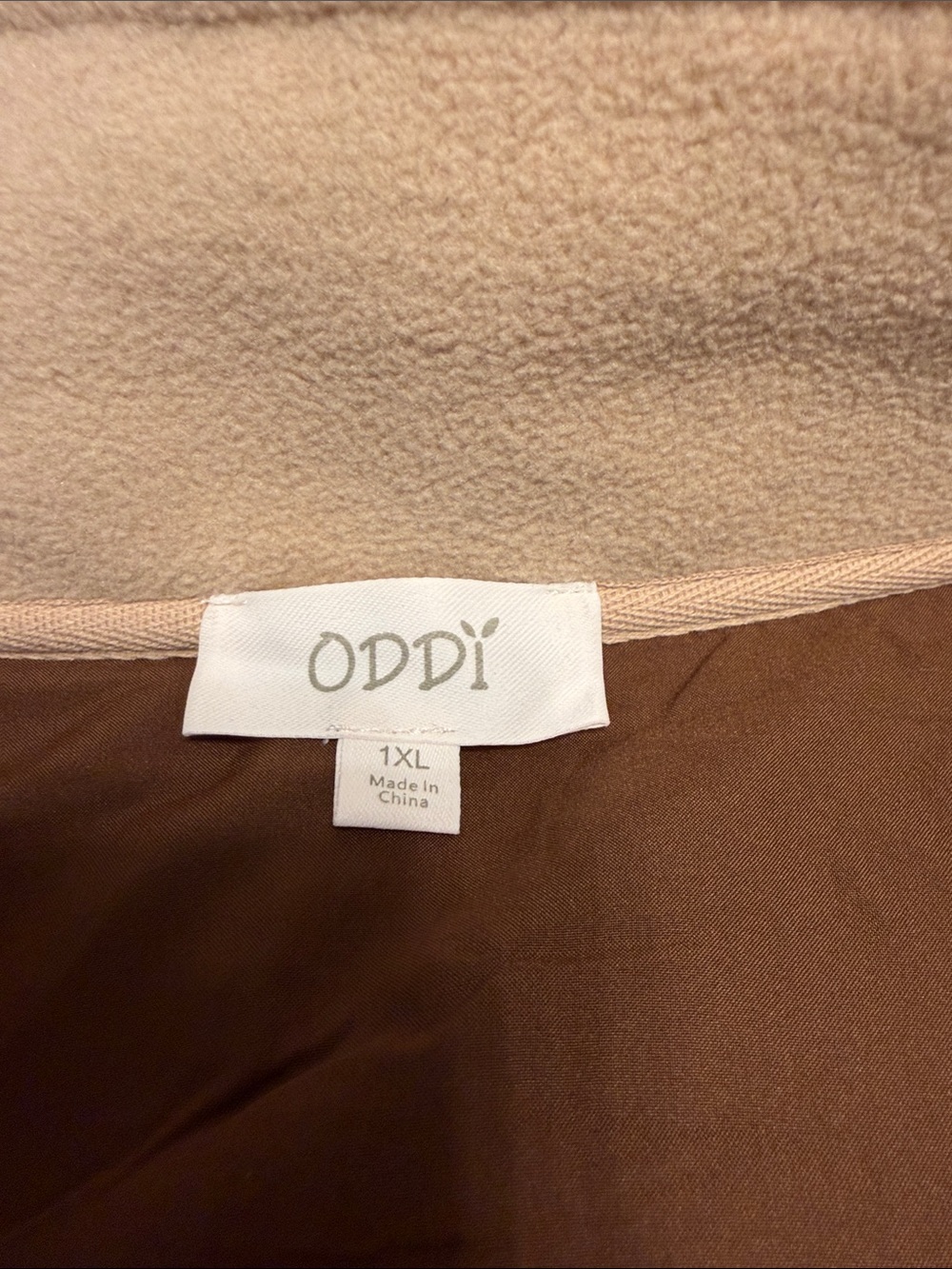 ODDY Brown Floral Quilted Puffer Jacket with Tan Yoke - Picture 2 of 6